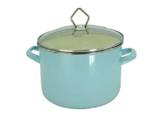 Krüger Sylt Fleischtopf 24 cm - Emaille Kochtopf in Blau mit kratzfester Oberfläche, ideal für alle Herdarten und spülmaschinenfest. Perfekt für schmackhafte Gerichte mit einer Kapazität von 5,5 L.