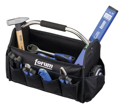 Forum Werkzeug-Tasche M 400 x 210 x 280 mm - Robuste Werkzeugtasche mit großzügigem Stauraum, ideal für Handwerker und Hobbybastler, die ihre Werkzeuge stets griffbereit haben möchten.