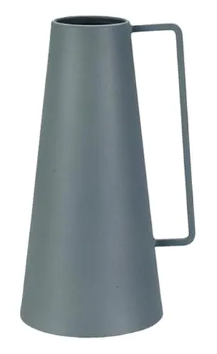 ZauberDeko Vase Grau Blau mit Henkel Metall 2 Formen Tischdeko 21cm Hoch, Modell:Modell1