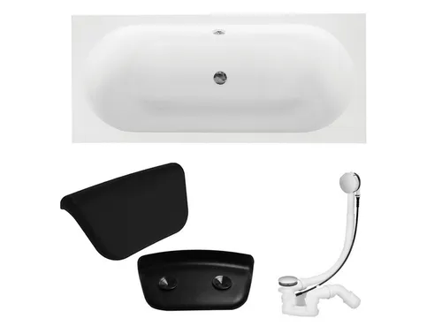 KOLMAN Badewanne Badewanne Rechteck VITAE 150x75 mit Kopfstütze KODI