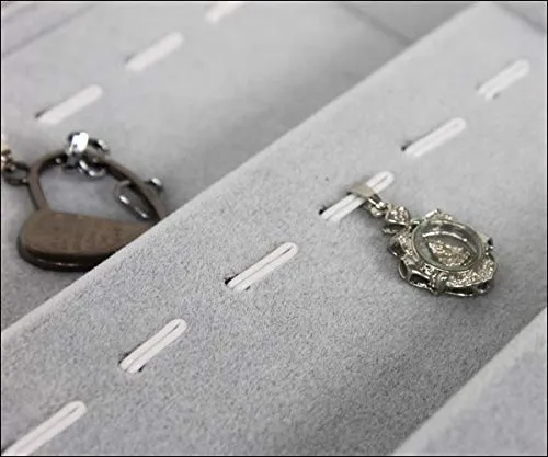 Vorlagebrett Schmuckkasten Schmucklade Schmuckdisplay Schaukasten für 56 St.Anhänger Piercring Ring schräg grau