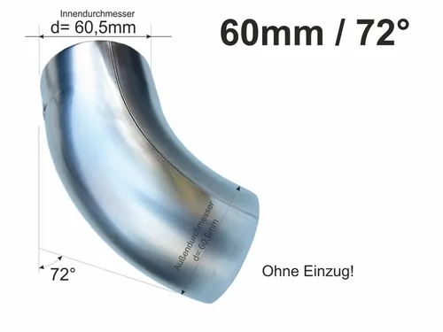 Zink Fallrohrbogen d= 60mm x 72° Regenfallrohr Bogen