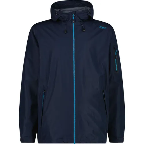 CMP Herrenjacke mit fester Kapuze, Schwarz Blau, Größe 56