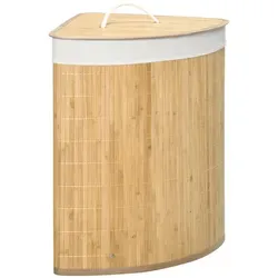 HOMCOM Bambus Wäschekorb mit Deckel 55L - Wäschekörbe mit herausnehmbarem Innenbeutel für einfache Handhabung und elegantes Design aus natürlichem Bambus, ideal für jedes Badezimmer oder Schlafzimmer.