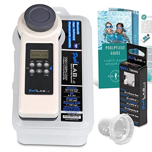 PoolLab 1.0 Photometer Premium Edition/Elektronischer Pooltester für die professionelle Wasseranalyse von privaten Pools und Spas