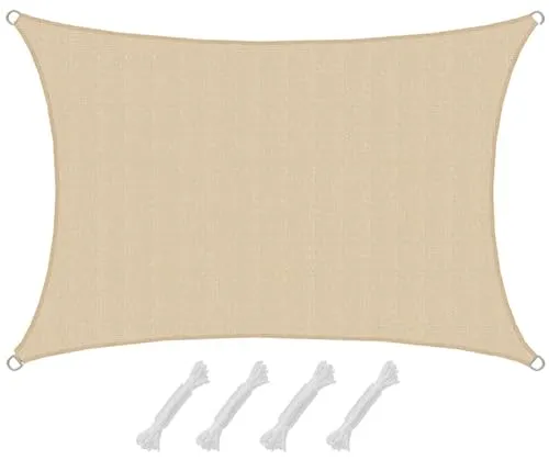 AMANKA Sonnensegel Rechteckig 1,5x2m - 90% UV Schutz - Sonnenschutz für Garten und Terrasse: Wasserdurchlässiges HDPE Sonnensegel mit 90% UV-Schutz, ideal für Balkon, Carport oder Pool. Atmungsaktiv und reißfest für optimalen Schutz.
