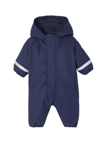 Vertbaudet Baby Regen-Overall mit Fleecefutter und Kapuze, Recycling-Polyester nachtblau 71