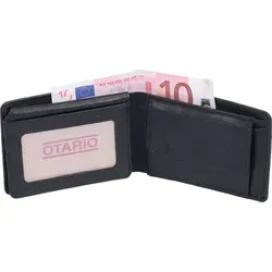 kleine Herrenbörse Brieftasche Leder, schwarz