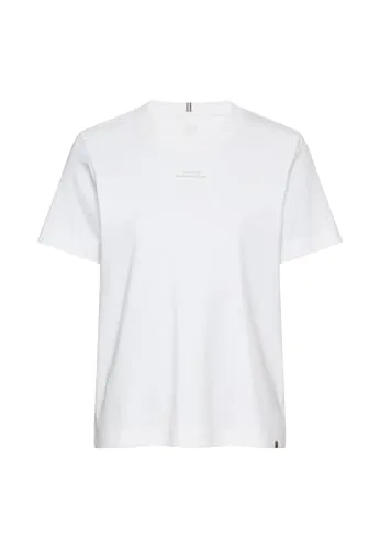 camel active Damen T-Shirt aus Organic Cotton - Weiß, Womenswear-XL - T-Shirt aus 100% Baumwolle für ein angenehmes Tragegefühl, mit klassischem Rundhalsausschnitt und Regular Fit für eine lässige Silhouette.