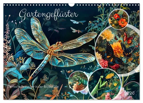 Anja Frost | Gartengeflüster Kalender 2025 - Kalender mit 14 Seiten, präsentiert alte Blumenarten und ihre tierischen Begleiter – ideal für Natur- und Gartenliebhaber.