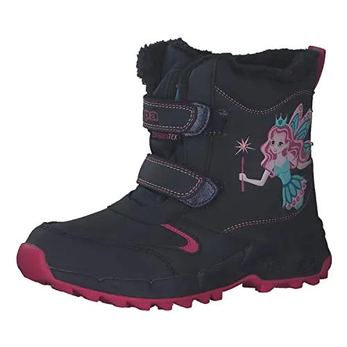 Kappa Winterboots mit Webpelzfutter, Gr. 26, navy-pink - Wasserdichte Kinder-Wanderschuhe mit kuscheligem Webpelzfutter und leuchtenden LED-Motiven. Ideal für nasses Wetter und sichere Sichtbarkeit bei Dunkelheit.
