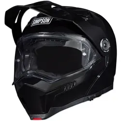 Simpson Journey Bandit Solid Klapphelm - Schwarz - S - Motorradhelm für Abenteuerlustige, mit modularer Klappfunktion, integriertem Sonnenvisier und hervorragendem Komfort für lange Fahrten.