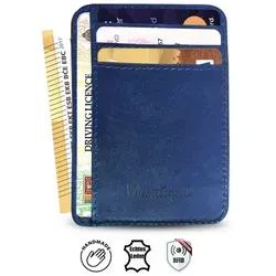 Echtleder Kartenetui mit RFID-Schutz – Ultra Slim & Flach, Platz für 12 Kreditkarten – Blau - Elegantes und funktionales Kartenetui aus hochwertigem Echtleder. Mit RFID-Schutz für sichere Aufbewahrung von bis zu 12 Karten und Scheinen. Kompakt und ideal für den Alltag, Reisen oder Business. Perfekt als Geschenk!