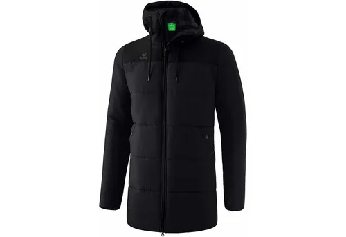 Erima Squadjacke Winterjacke schwarz, 3XL Herren - Funktionsjacke mit Kapuze und Kordelzug, ideal für kalte Tage und sportliche Aktivitäten.