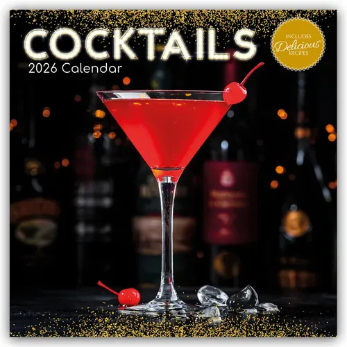 The Gifted Stationery Co. Ltd | Cocktails 2026 - 16-Monatskalender - Vielseitiger 16-Monatskalender 2025 mit stilvollen Cocktailmotiven, ideal für die Planung und Organisation. Mehrsprachig und perfekt für den täglichen Einsatz.