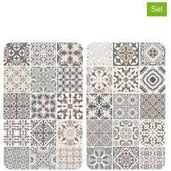 Herdabdeckplatten Universal Kachel 2er Set - Kratzfest und hygienisch, ideal für Glaskeramik-, Elektro- und Gasherde, inkl. rutschfester Füße