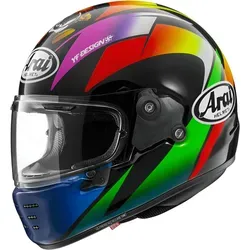 Arai Concept-XE Sakata Integralhelm - Vintage Design in Schwarz/Pink/Grün/Blau/Gelb - L - Motorradhelme mit Spitzentechnologie im Vintage-Look! Ideal für klassische und moderne Motorräder, bietet dieser Helm optimalen Komfort und Sicherheit.