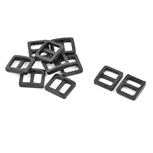 sourcing map 10Stk Leiterschnallen Schieber Gurt 10mm Riemen Breite Schultasche Band Kunststoff Verstellbar Leiter Verschluss Schnalle