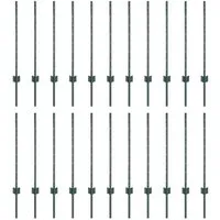 vidaXL Zaunpfosten Silber 22 pcs - Minimalistischer Metallzaun für Garten - Zaunpfosten aus robustem Metall, ideal für Gärten und Terrassen. Der elegante, minimalistische Look und die glatte Textur sorgen für einfache Reinigung und lange Haltbarkeit.