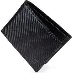 SERASAR Leder Geldbörse für Herren mit RFID Schutz - Herren-Geldbörse aus schwarzem Echtleder mit 9 Kartenfächern und RFID-Schutz gegen Datendiebstahl, ideal als Geschenk in der eleganten Geschenkschachtel.