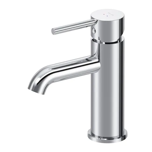 AM.PM FPA02100 Spike Wasserhahn Bad - Touch-On-Wasserhahn für Badezimmerwaschbecken, elegantes Design mit einfacher Einhebelbedienung und langlebiger Messingkonstruktion für optimale Temperaturkontrolle und Spritzschutz.