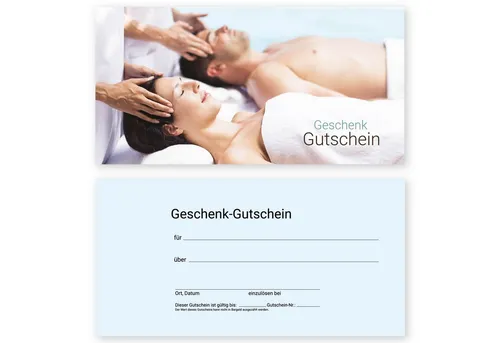 cosmeticPlus Geschenkkarte 50 Gutscheinkarten für Massage, Spa & Wellness zum Verkaufen