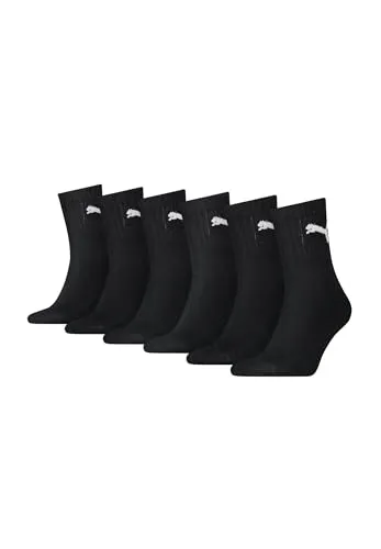 PUMA Unisex Kurze Socken Short Crew Sportsocken Tennis 6-er Pack, Farbe:Black, Socken & Strümpfe:47-49