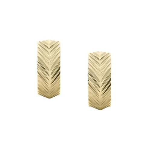 Fossil Damen Ohrringe aus goldfarbenem Edelstahl mit Ringverschluss