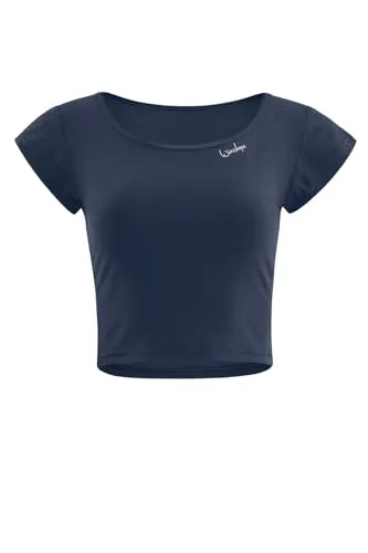 Winshape Crop-Top AET137LS grau M (38/40) - Stylisches Functional Light and Soft Cropped Shirt, ideal für aktive Freizeitlooks und komfortable Bewegungsfreiheit.