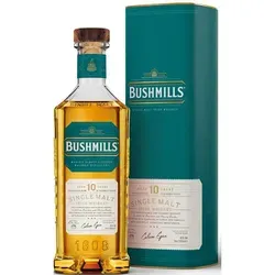 Bushmill Malt 10 Jahre - Single Malt Irish Whiskey 40% 0,7l, komplexe Aromen von Äpfeln und Birnen, ideal für Genießer