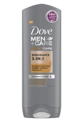 DOVE Duschgel 250ml Endurance 3in1 Men+Care für Herren - Vielseitiges Duschgel für Körper, Haar und Gesicht. Mit Sandelholzduft sorgt es für ein erfrischendes Pflegeerlebnis. Ideal für den täglichen Gebrauch und in praktischer Multipack-Größe.