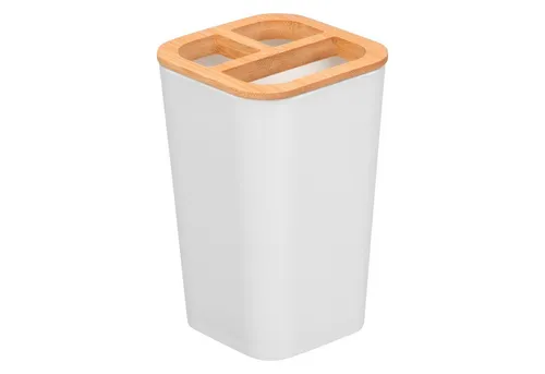 bremermann Zahnbürstenhalter Zahnbürstenhalter CALVI aus Bambus und Kunststoff, weiß