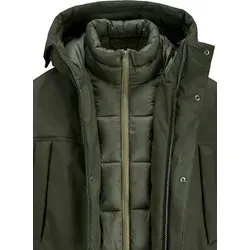 JACK & JONES Male Softshell Jacke - Herren-Mäntel mit regulärem Schnitt, Kapuze und Kordelzug für individuellen Tragekomfort, ideal für Outdoor-Aktivitäten.