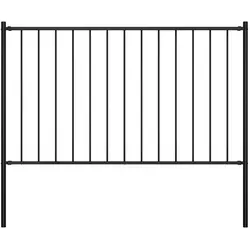 furnicato Zaun Gartenzaun Zaunelement mit Pfosten 170x175 cm Schwarz