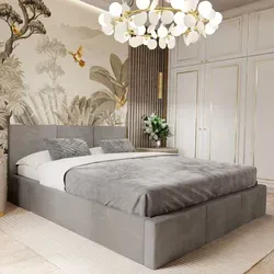 Muralo Polsterbett 120x200 mit Bettkasten in Grau in grau von Muralo