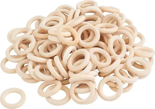 VBS XXL Holzringe 100 Stück Kirschholz Bastelringe 5 cm ideal für DIY Projekte und Dekorationen 30 mm