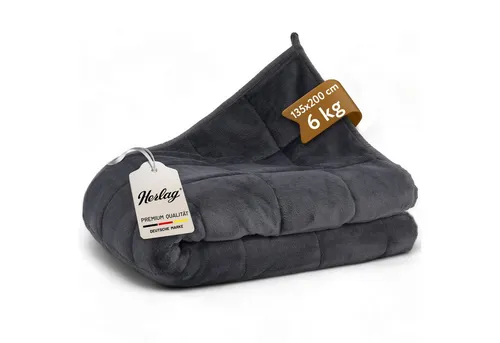 Herlag Gewichtsdecke 6kg 135x200cm - Bettdecken für erholsameren Schlaf, Anti-Stress Therapiedecke mit gleichmäßig verteilten Glasperlen für optimale Entspannung und verbesserte Schlafqualität.