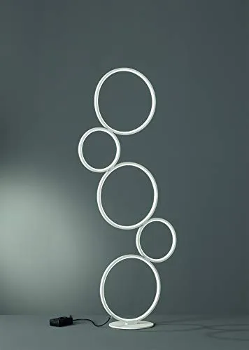 lightling LED Stehleuchte Sina weiß matt Metall, stufenlos dimmbar über Fußschalter, 36W, Höhe 115 cm, Breite: 47 cm, Tiefe: 20 cm