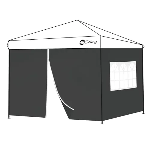 Sekey 2PCS Seitenwände für Pavillon 3x3 - Wasserdicht und Winterfest - Pavillons – Praktische Seitenwände mit Fenster und Tür, bieten Regen- und Sonnenschutz für Ihre Outdoor-Veranstaltungen.
