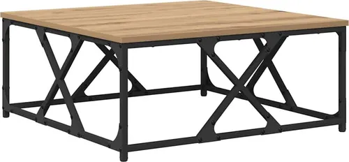 vidaXL Couchtisch Artisan-Eiche 70 x 70 cm - Stylischer Couchtisch aus robustem Holzwerkstoff mit industriellem Chic – ideal für Wohnzimmer, pflegeleicht und perfekt für Getränke und Deko.