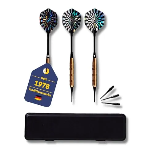 BEST SPORTING Safety Dartpfeile Sabre, 3 Stück à 14 oder 18 g, Aluminium, inklusive Ersatzspitzen und Etui, Gewicht:14 g