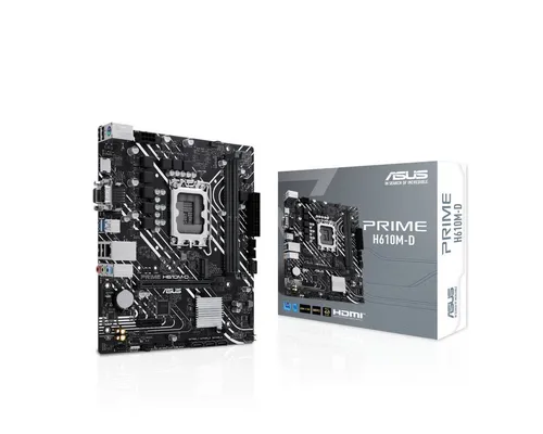 ASUS Prime H610M-D Gaming Mainboard - Micro-ATX, Intel LGA 1700, DDR5, PCIe 4.0, optimale Kühlung und umfassender Schutz für Gaming-Enthusiasten