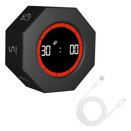 OBEST Digital Schwerkraft Flip Timer 1/3/5/15/30/60/90 Minuten Countdown,Timer mit Zeitanzeige,Kurzzeitwecker für Küche Kochen,Fitness, Kochen,Yoga,Lernen