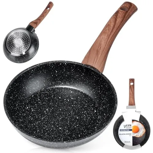 Vilde Granitpfanne Bratpfanne Pfanne aus Granit BLACK&WOOD 16 cm