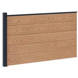vidaXL Zaunelement WPC und Aluminium Braun, (1-St) - Elegantes Zaunelement aus WPC und Aluminium für Sichtschutz und Sicherheit im Garten. Wetterfest und pflegeleicht, bietet es Flexibilität durch modulares Design für individuelle Anordnungen.