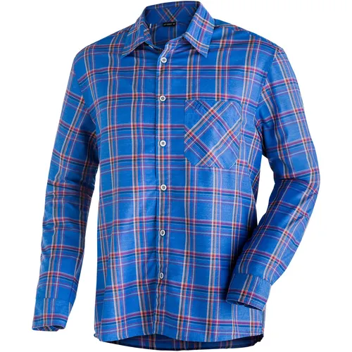 Maier Sports Herren Claas Hemd (Größe 6XL, blau) - Kariertes Langarmhemd aus hochwertigem Funktionsmaterial, ideal für den Alltag und mit krempelbaren Armen für mehr Flexibilität.
