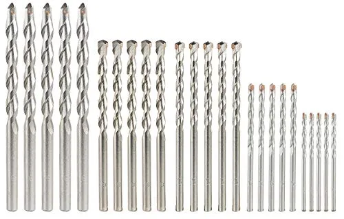 AGT Steinbohrer Set: Beton-Bohrer-Set für Akkuschrauber, je 5x in 3/4/5/6/8 mm (Drehbohrer, Spiralbohrer-Set, Werkzeug)