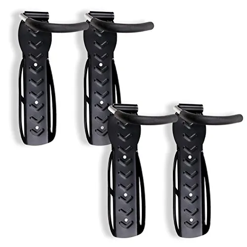 Schramm® 4 Stück Fahrradhalter Wandhalterung schwarz Fahrradhalterung für 4 Fahrräder Wandhalterungen Wand Halterungen Halterung Fahrradständer