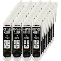 36x TECPO Universal Montagekleber Ultra FIX Power Baukleber 480g Weiß