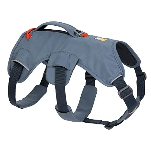 Ruffwear Web Master Hundegeschirr mit Handschlaufe Slate Blue XXS - Vielseitiges Hundegeschirr für Komfort und Sicherheit. Ideal für aktive Hunde beim Wandern oder Klettern. Mit gepolsterter Handschlaufe und fünf Einstellpunkten für optimalen Sitz.